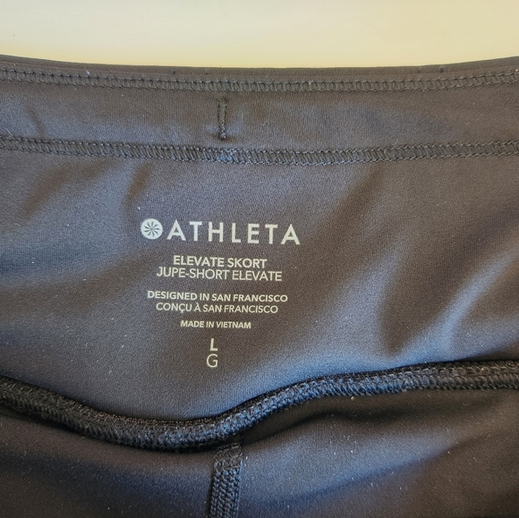 Athleta Elevate Skort Tennis Skirt Black Pleated Size Large. - Picture 4 of 7